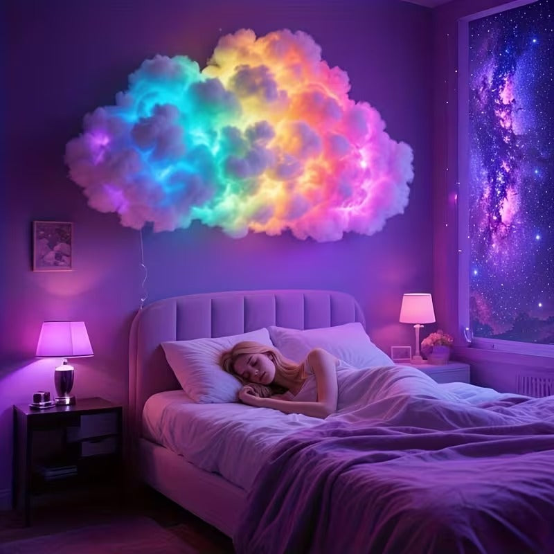 3D Cloud Night Light Colour Changing USB Powered Remote with Music Sync