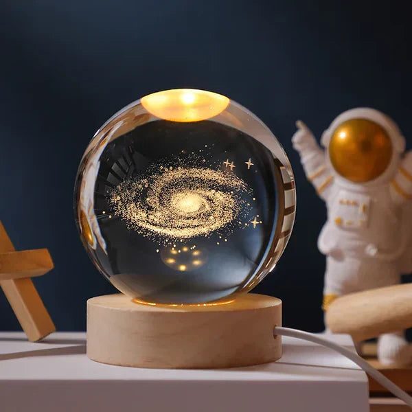 3D Engraved Crystal Ball Lamp | LED Moon Night Light