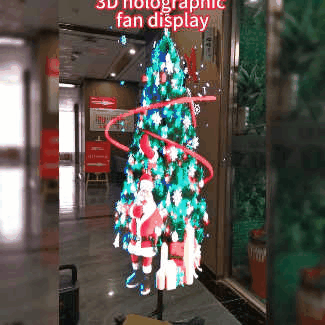 3D Hologram LED Fan Projector | 224 LED Beads for Sharp Holographic Effects | Wi-Fi App Control &amp; Wall or Tripod Mount