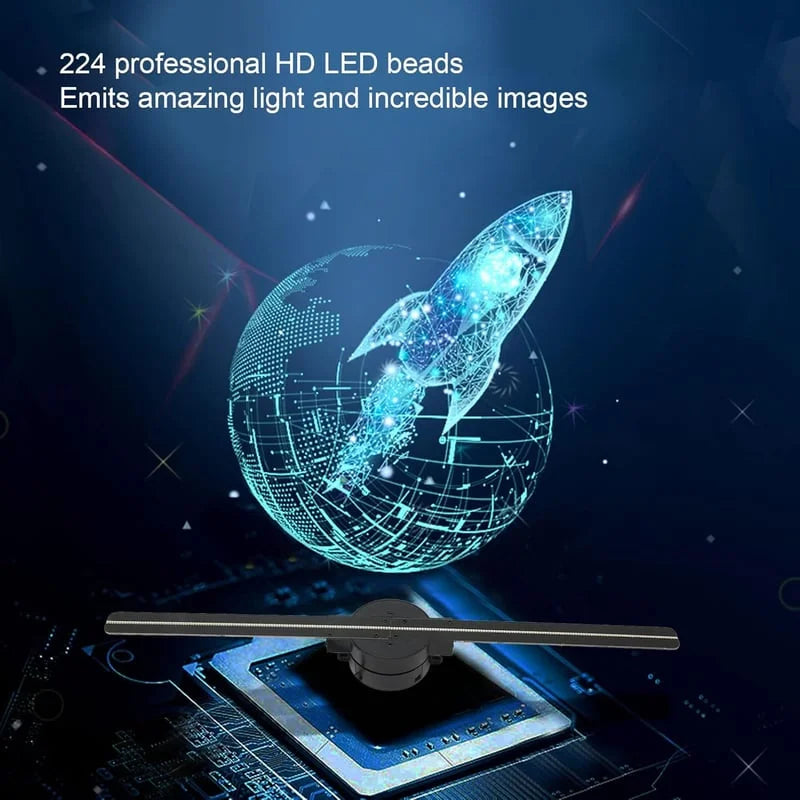 3D Hologram LED Fan Projector Adjustable Brightness Multi-Sync