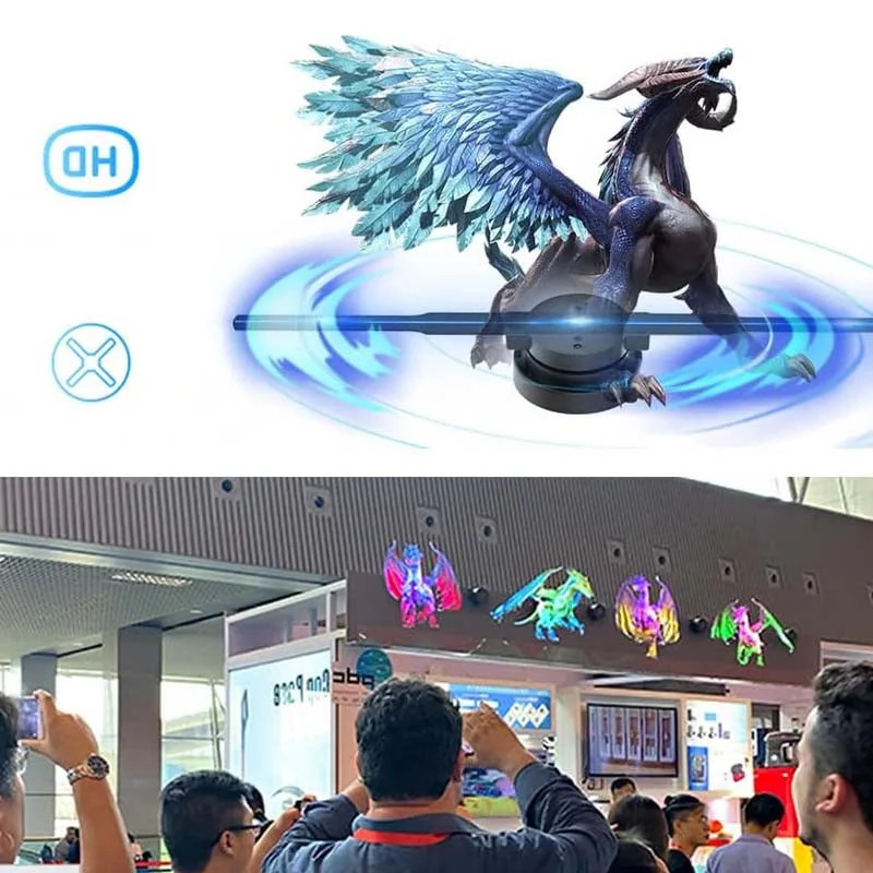 3D Hologram LED Fan Projector Adjustable Brightness Multi-Sync
