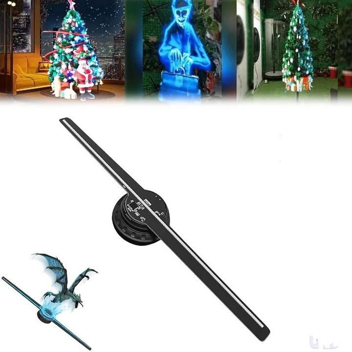 3D Hologram LED Fan Projector Adjustable Brightness Multi-Sync