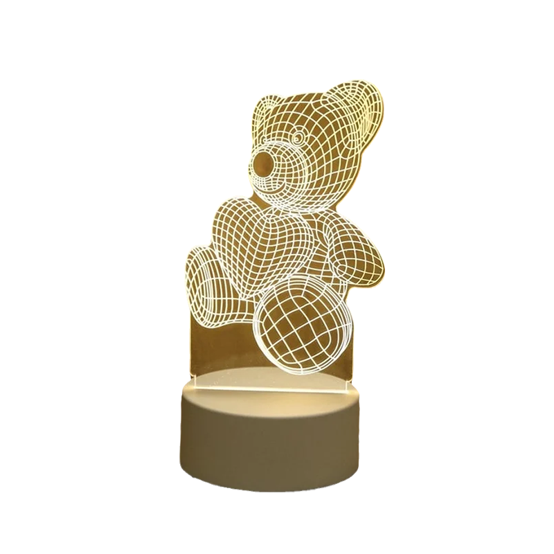 3D LED Night Lamp | Etched Panel With Three Light Tones