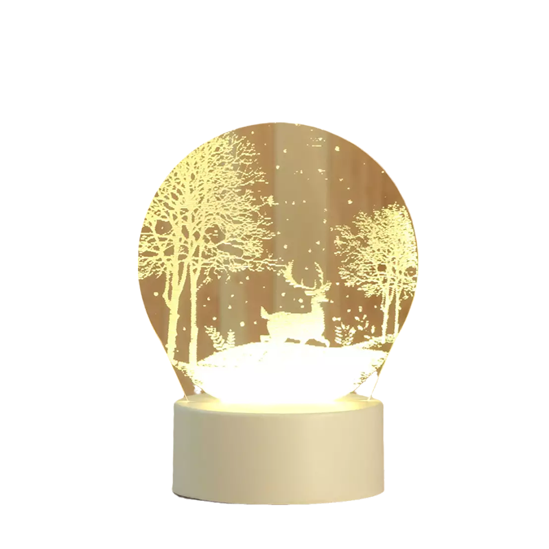 3D LED Night Lamp | Etched Panel With Three Light Tones