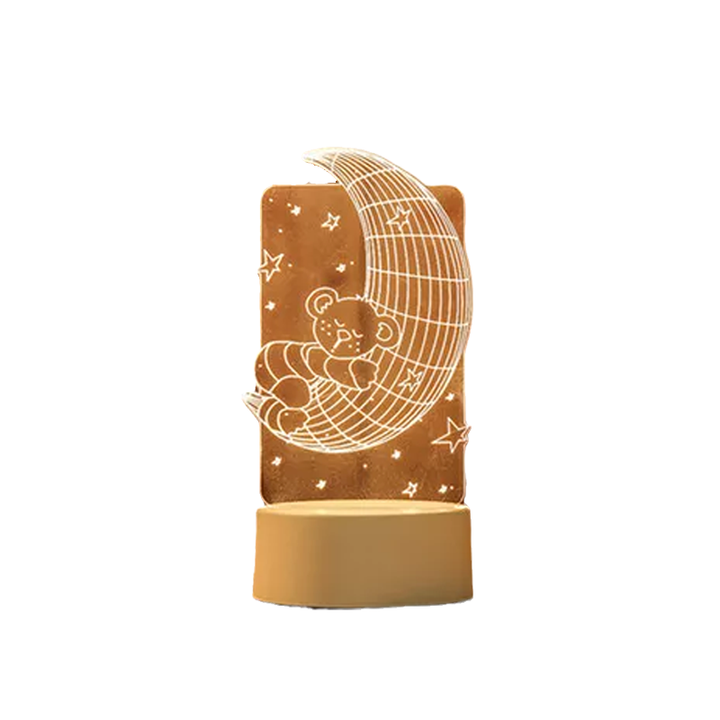 3D LED Night Lamp | Etched Panel With Three Light Tones