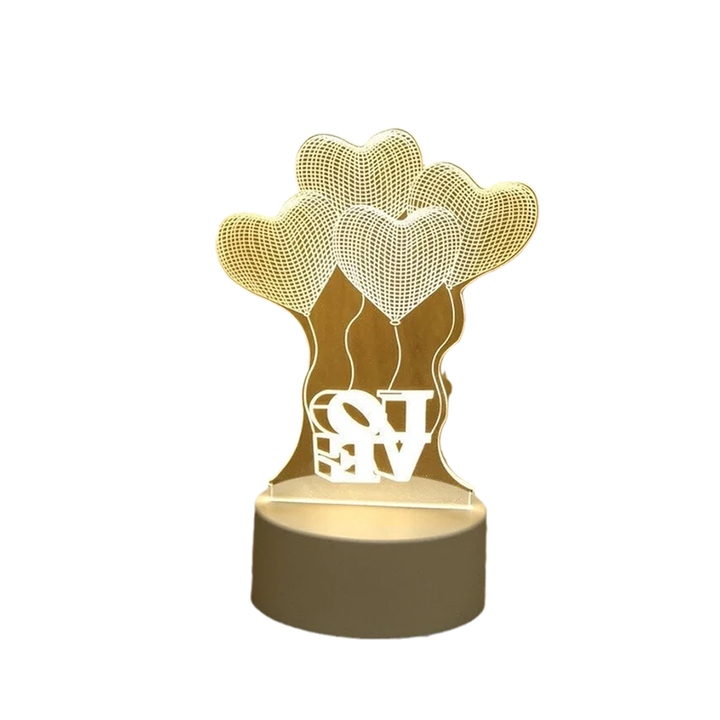 3D LED Night Lamp | Etched Panel With Three Light Tones