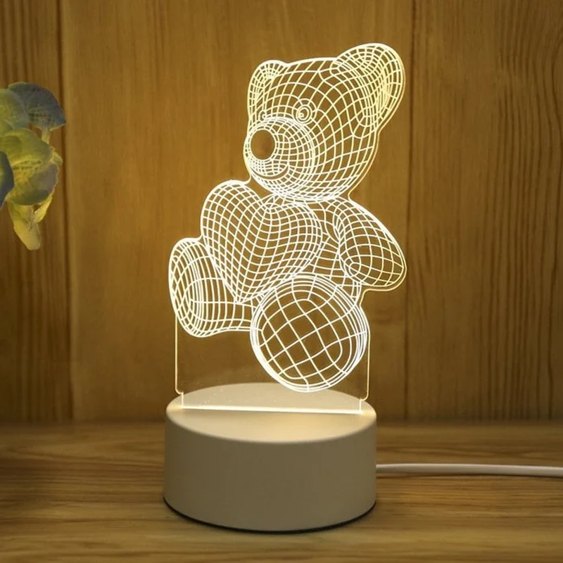 3D LED Night Lamp | Etched Panel With Three Light Tones