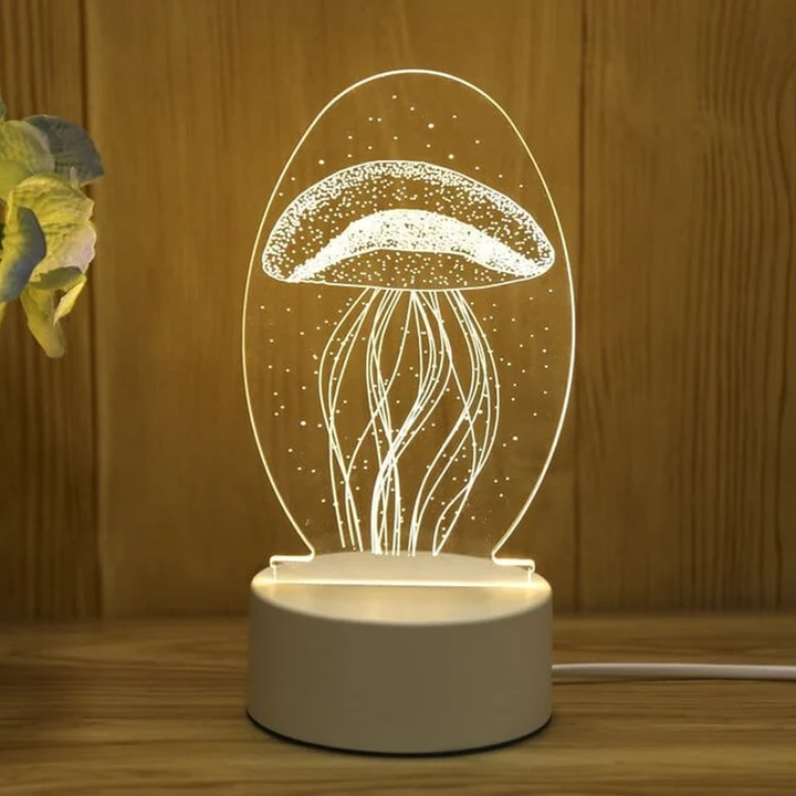 3D LED Night Lamp | Etched Panel With Three Light Tones