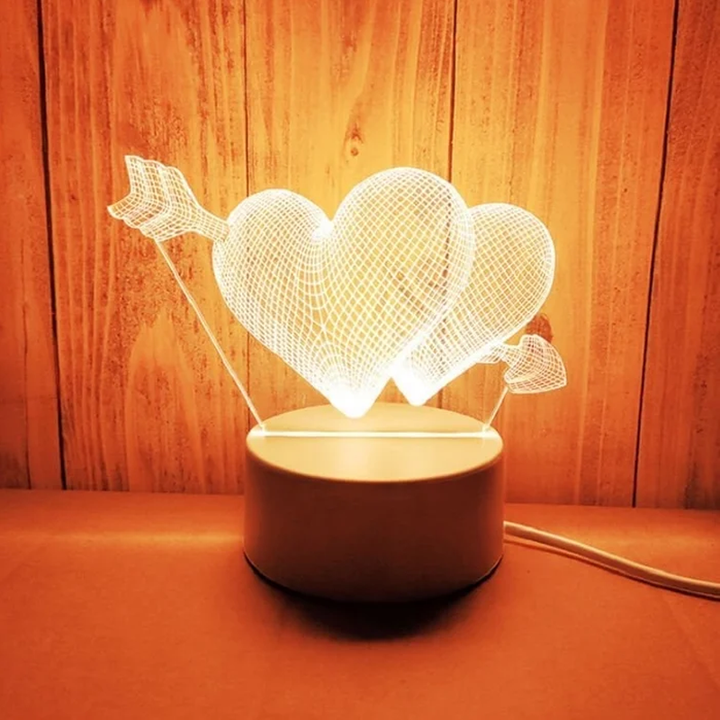 3D LED Night Lamp | Etched Panel With Three Light Tones