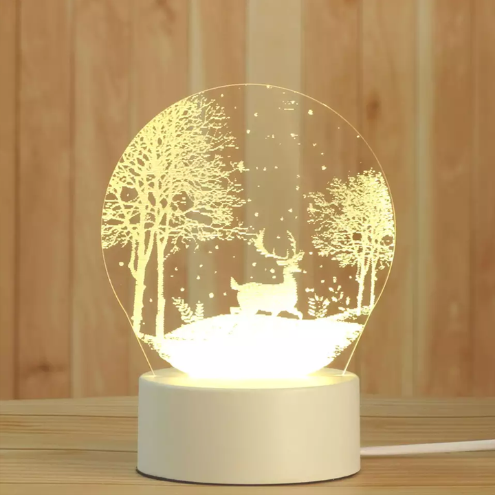3D LED Night Lamp | Etched Panel With Three Light Tones