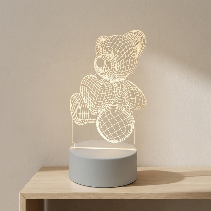 3D LED Night Lamp | Etched Panel With Three Light Tones