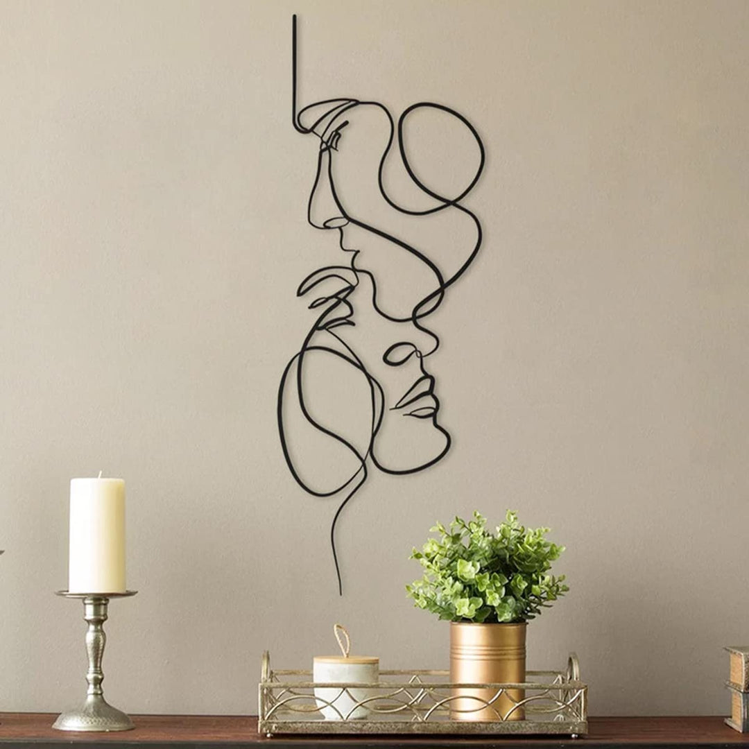 3D Metal Wall Art Abstract Minimalist Modern Iron with Fine Line Design