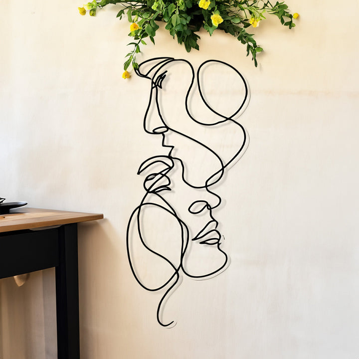 3D Metal Wall Art Abstract Minimalist Modern Iron with Fine Line Design