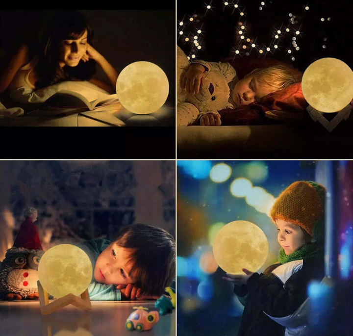 3D Moon Lamp LED Colour Changing Touch Rechargeable with Remote Control