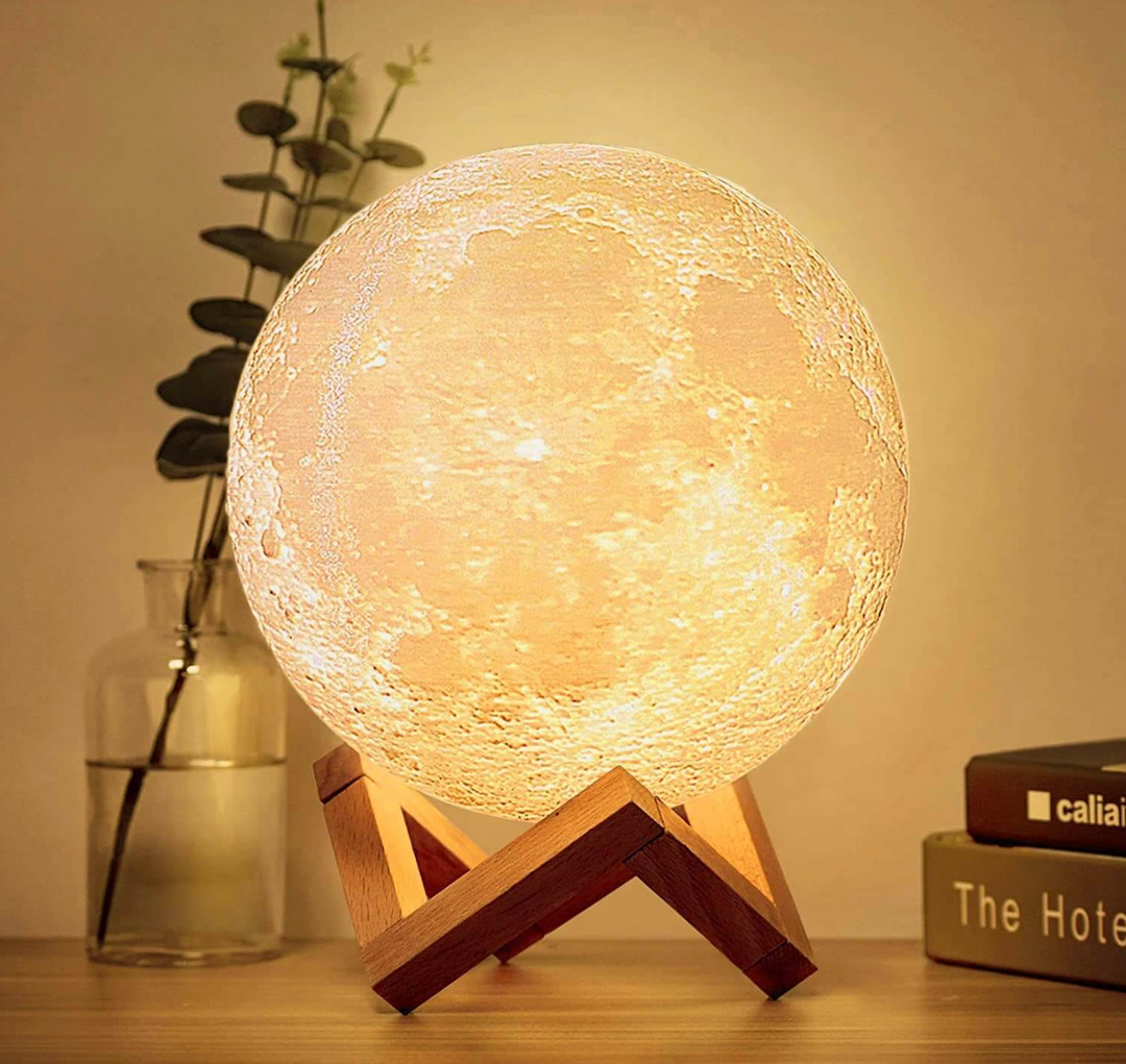 3D Moon Lamp LED Colour Changing Touch Rechargeable with Remote Control