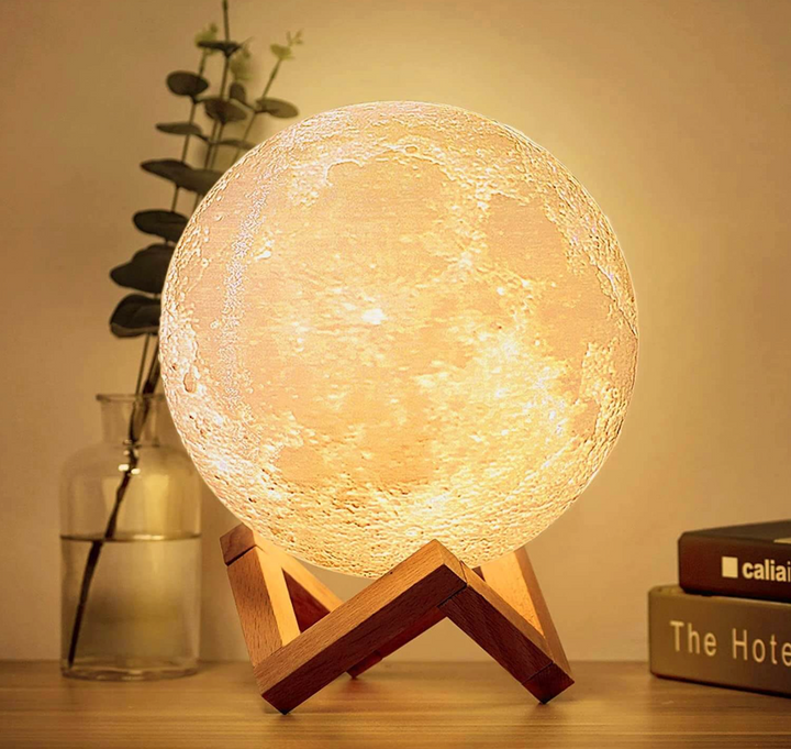 3D Moon Lamp LED Colour Changing Touch Rechargeable with Remote Control