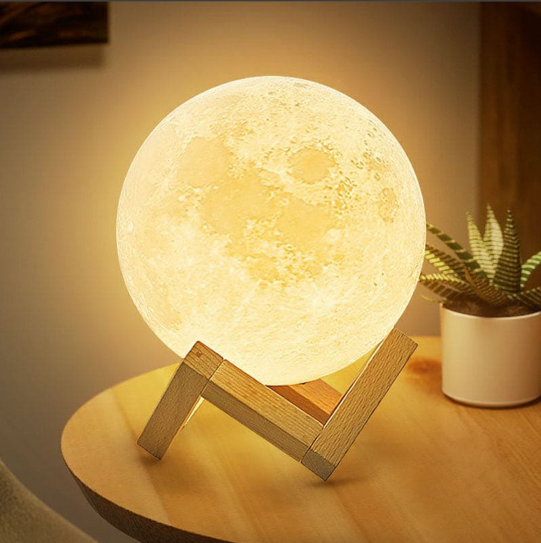 3D Moon Lamp LED Colour Changing Touch Rechargeable with Remote Control