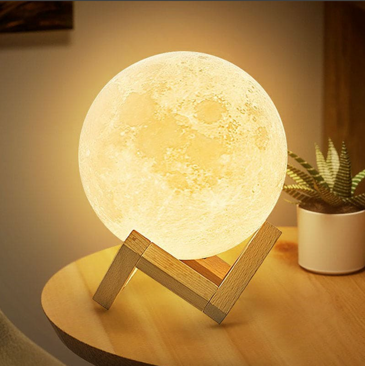 3D Moon Lamp LED Colour Changing Touch Rechargeable with Remote Control