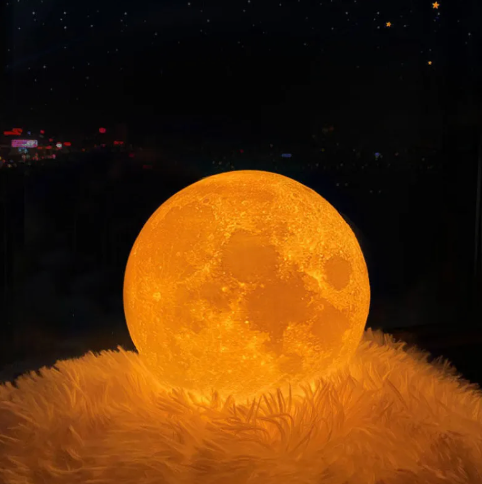 3D Moon Lamp LED Colour Changing Touch Rechargeable with Remote Control