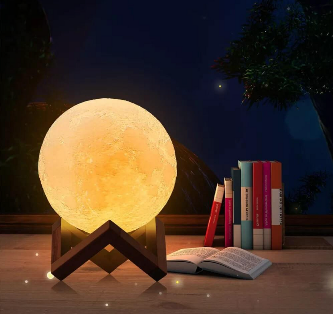3D Moon Lamp LED Colour Changing Touch Rechargeable with Remote Control