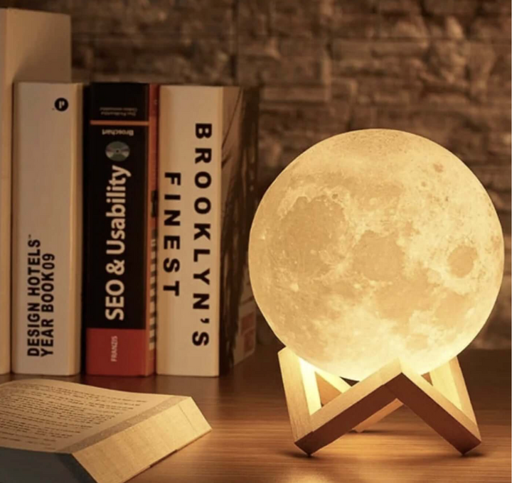 3D Moon Lamp LED Colour Changing Touch Rechargeable with Remote Control