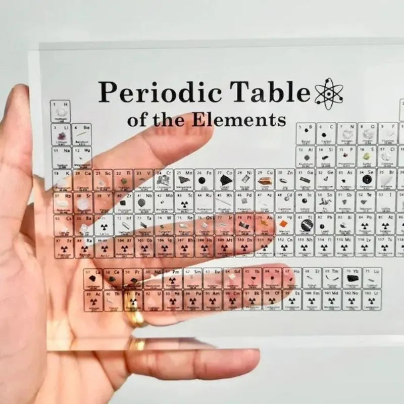 3D Periodic Table | Clear Block With Element Samples