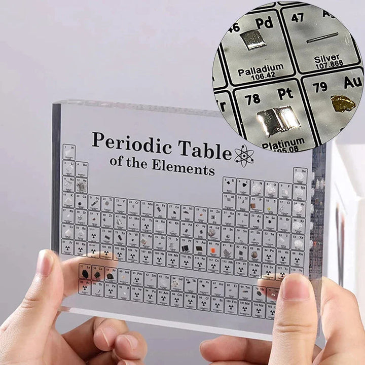 3D Periodic Table | Clear Block With Element Samples