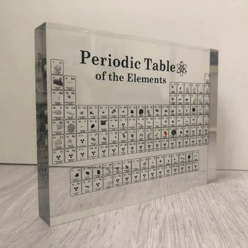 3D Periodic Table | Clear Block With Element Samples