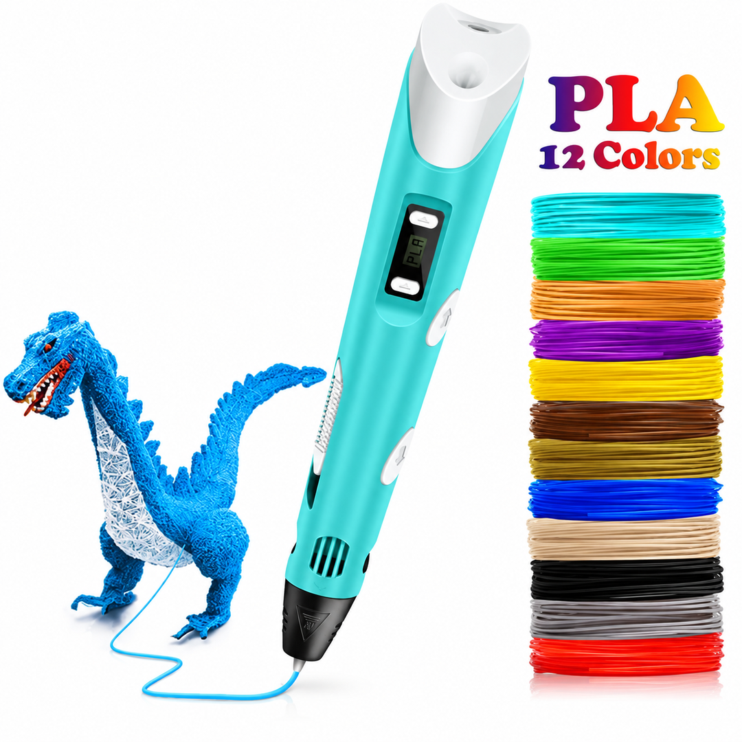 3D Printing Pen for Kids | Adjustable Temperature &amp; Speed Control | Non-Toxic PLA Filament Starter Kit, Safe for Ages 3+