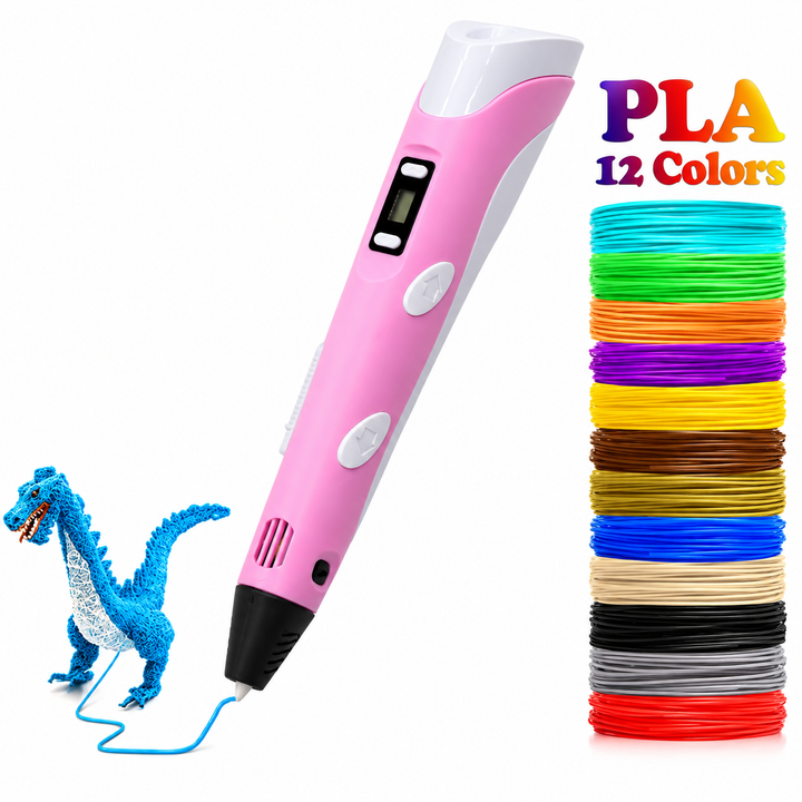 3D Printing Pen for Kids | Adjustable Temperature &amp; Speed Control | Non-Toxic PLA Filament Starter Kit, Safe for Ages 3+