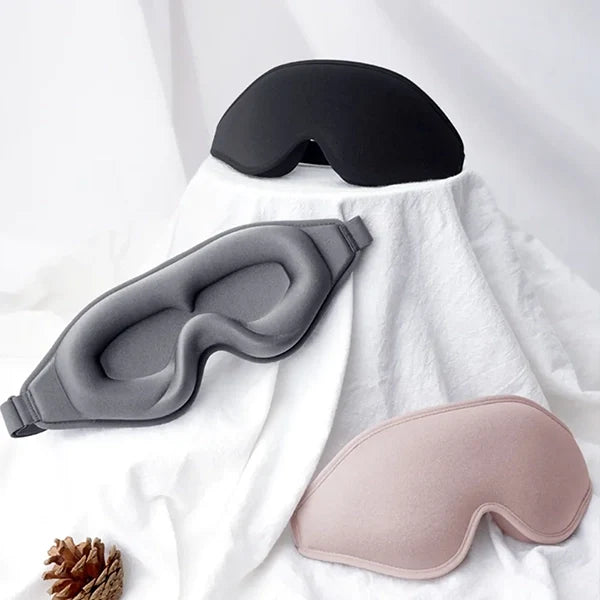 3D Sleep Mask Memory Foam | Contoured, Breathable &amp; Adjustable Strap | Blocks Light, No Eye Pressure for Deep Sleep
