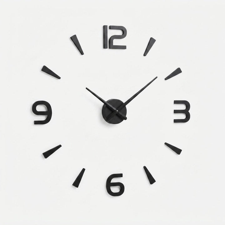 3D Wall Clock Frameless Acrylic Battery-Powered with Self-Adhesive Mounting