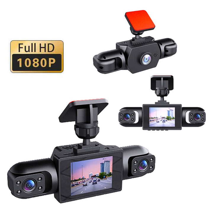 4-Channel Dashboard Camera 1080p | Front, Rear, Left and Right Views | Night Vision, G-Sensor &amp; 64GB SD Card Included