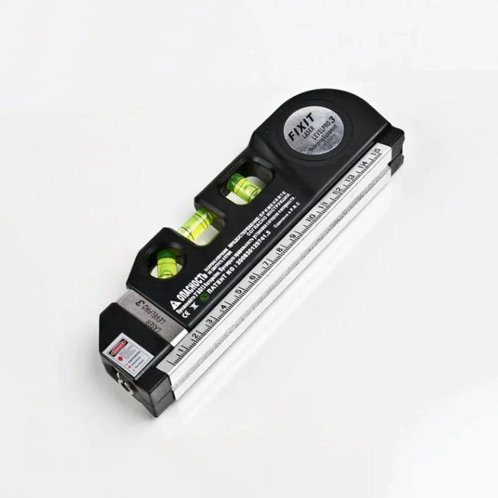 4-in-1 Laser Measuring Tool ABS Plastic | Black | Tape Measure, Triple Level &amp; Laser Beam for Precise Alignment