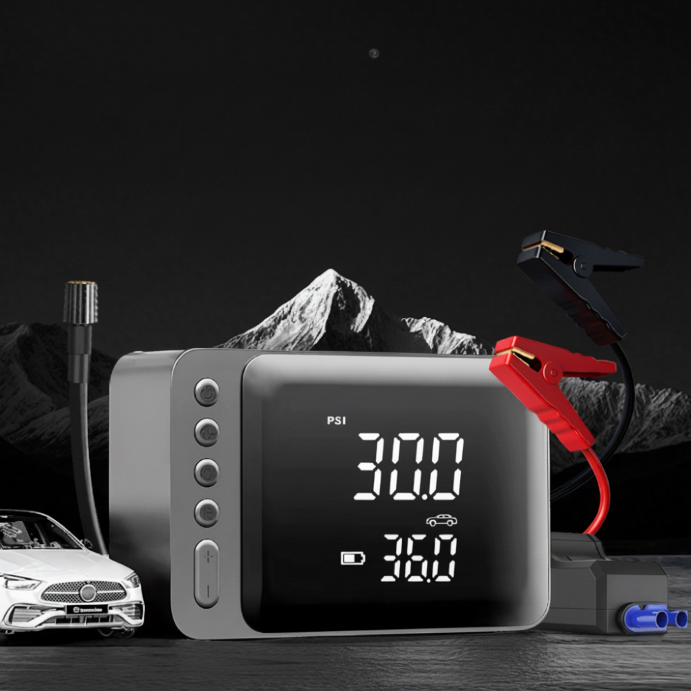 4000A Jump Starter Air Compressor Tyre Inflator LED