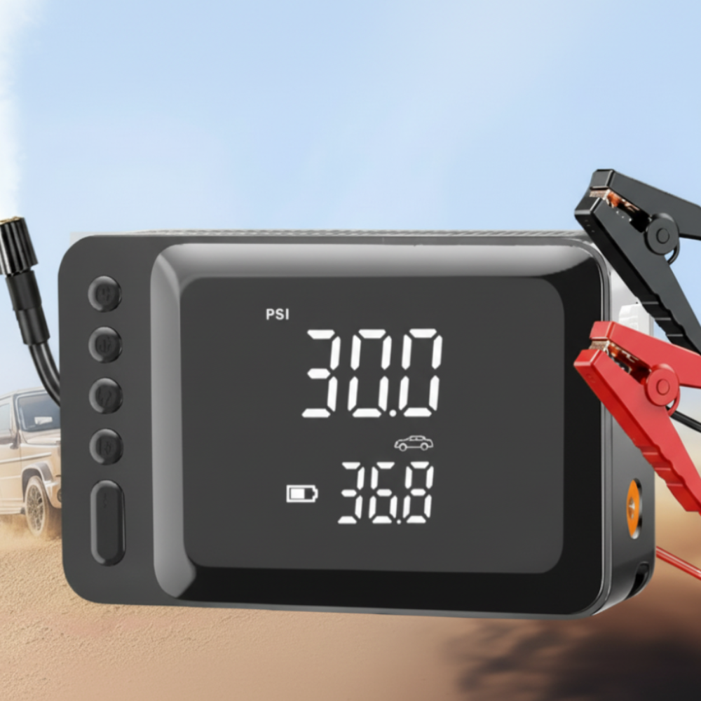 4000A Jump Starter Air Compressor Tyre Inflator LED