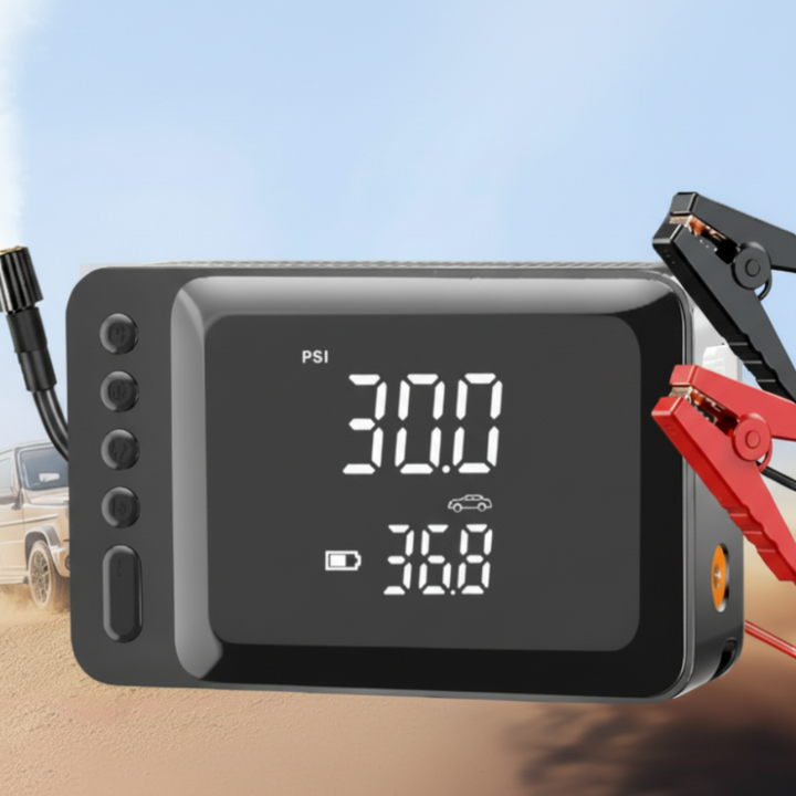 4000A Jump Starter Air Compressor Tyre Inflator LED