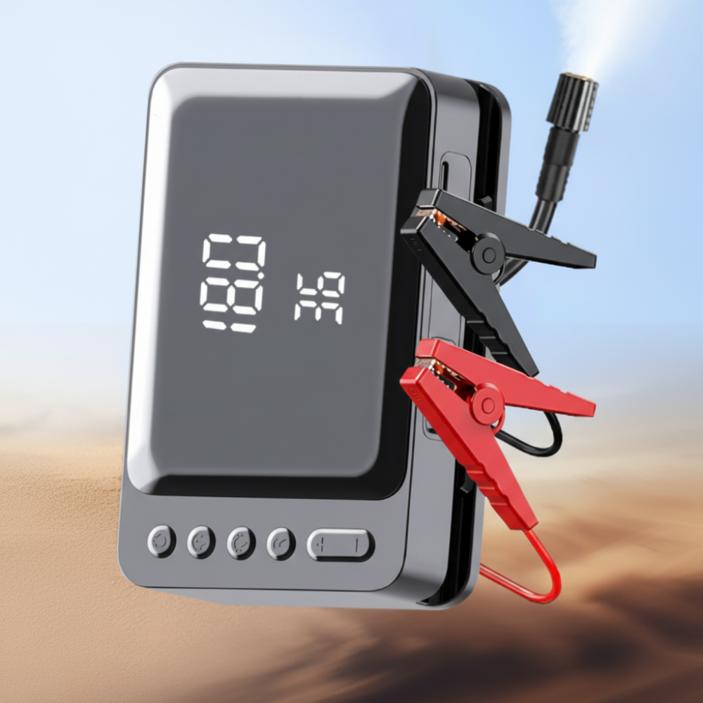 4000A Jump Starter Air Compressor Tyre Inflator LED