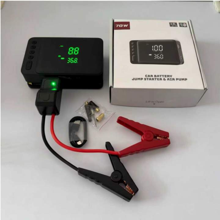 4000A Jump Starter Air Compressor Tyre Inflator LED