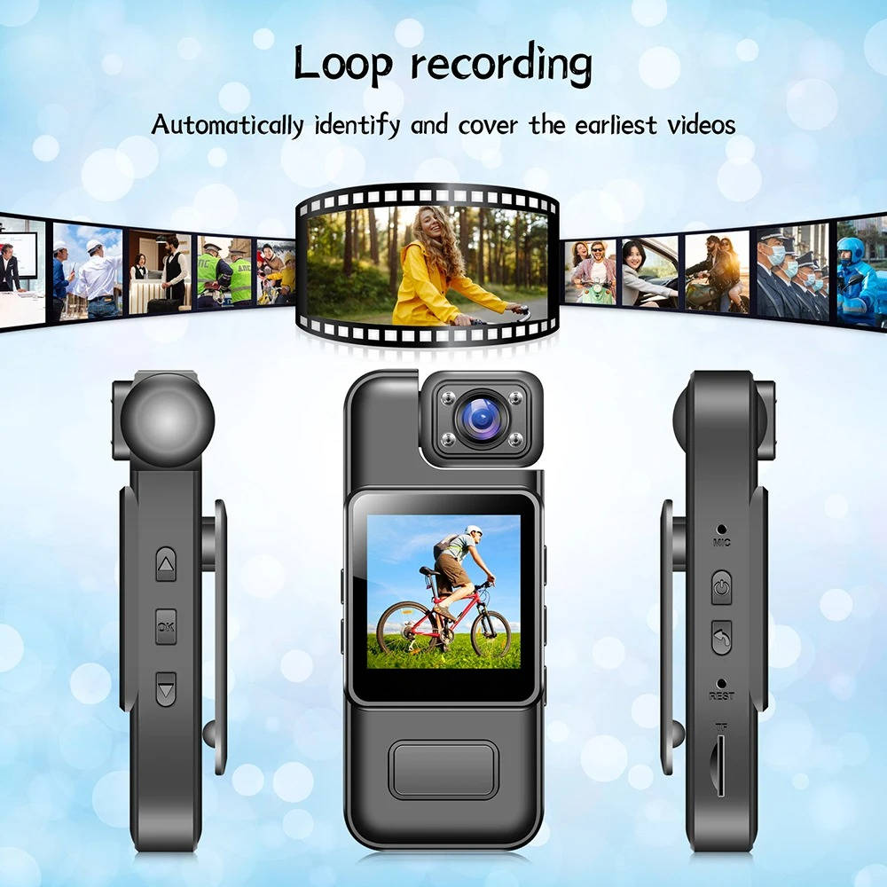 4K Ultra HD Mini Body Camera | WiFi Live View, 180° Rotating Lens | Night Vision, Loop Recording, 8-Hour Battery