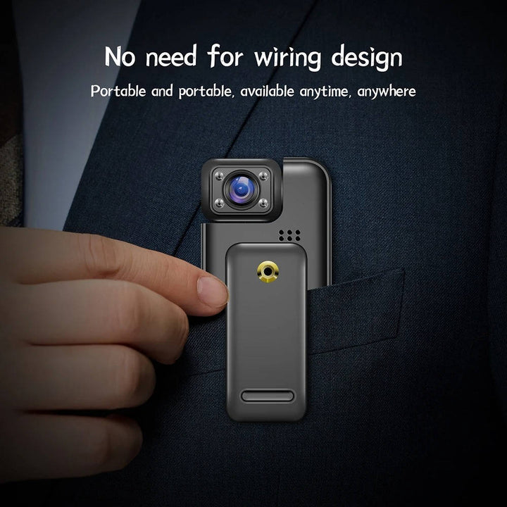 4K Ultra HD Mini Body Camera | WiFi Live View, 180° Rotating Lens | Night Vision, Loop Recording, 8-Hour Battery