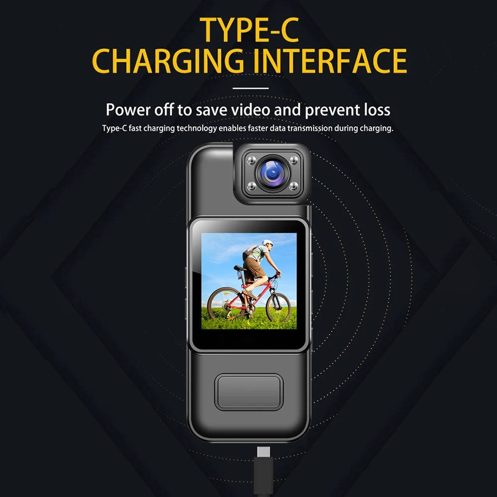 4K Ultra HD Mini Body Camera | WiFi Live View, 180° Rotating Lens | Night Vision, Loop Recording, 8-Hour Battery