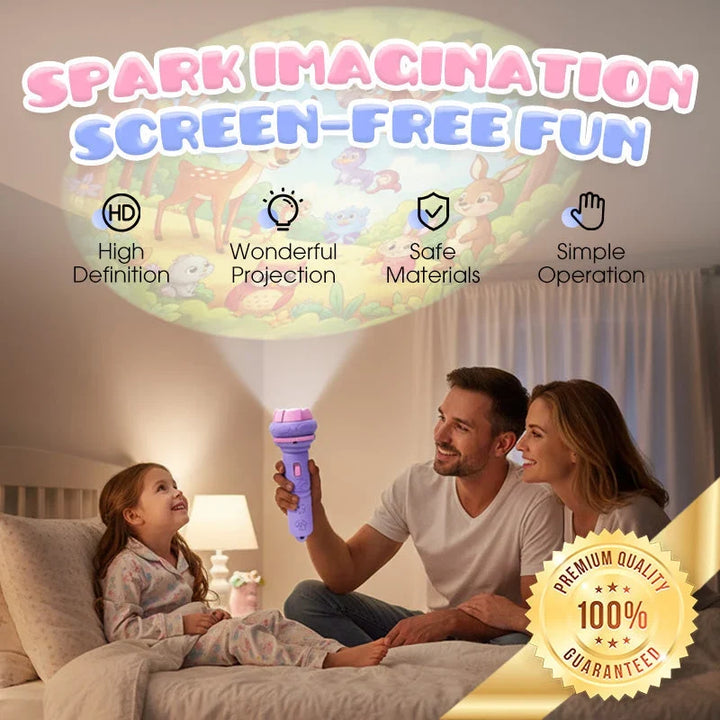 Kids Night Light Projector Interchangeable Story Discs Battery 1