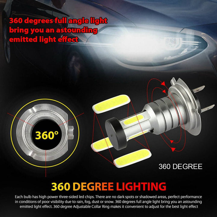 4x H7 LED Headlight Bulb Kit 30000LM Waterproof 6000K