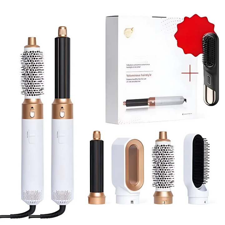 5-in-1 Hot Air Styling Brush | 5 Interchangeable Attachments | Dries, Smooths, Curls &amp; Adds Volume to All Hair Types