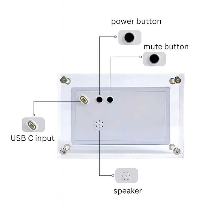 18 cm HD Digital Photo Frame Rechargeable Stereo Speakers 8