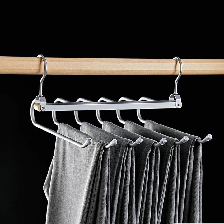 6-Tier Pants Hanger Organizer | Six Arms That Swing Out