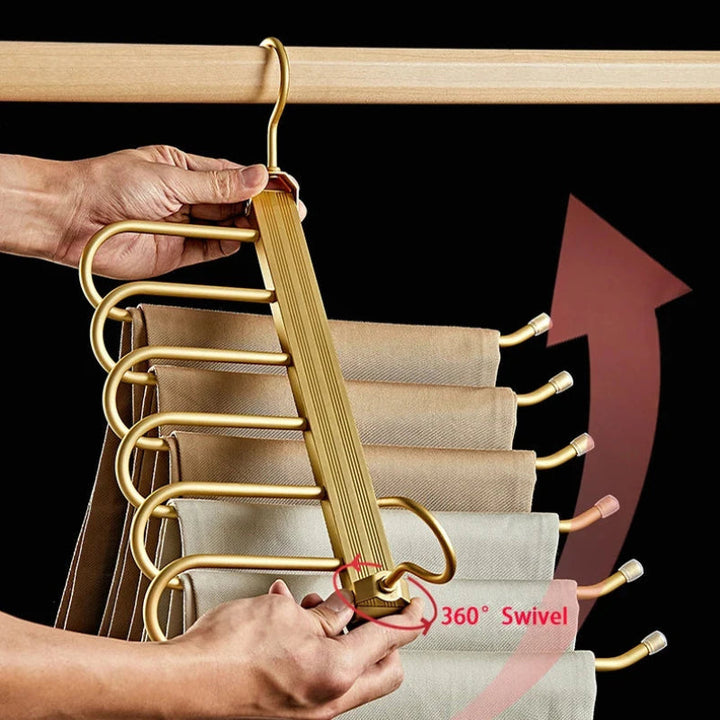 6-Tier Pants Hanger Organizer | Six Arms That Swing Out