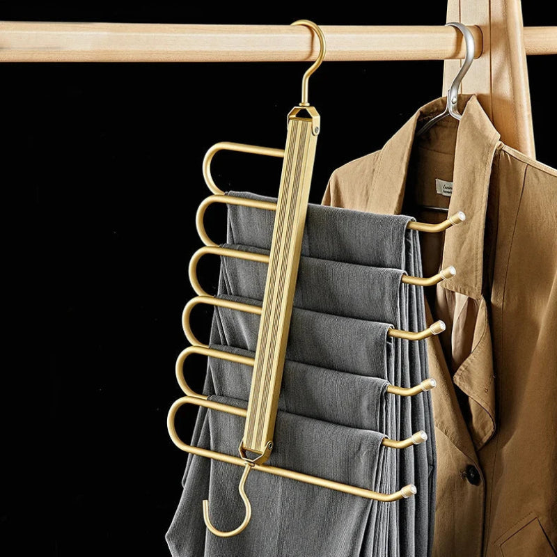 6-Tier Pants Hanger Organizer | Six Arms That Swing Out