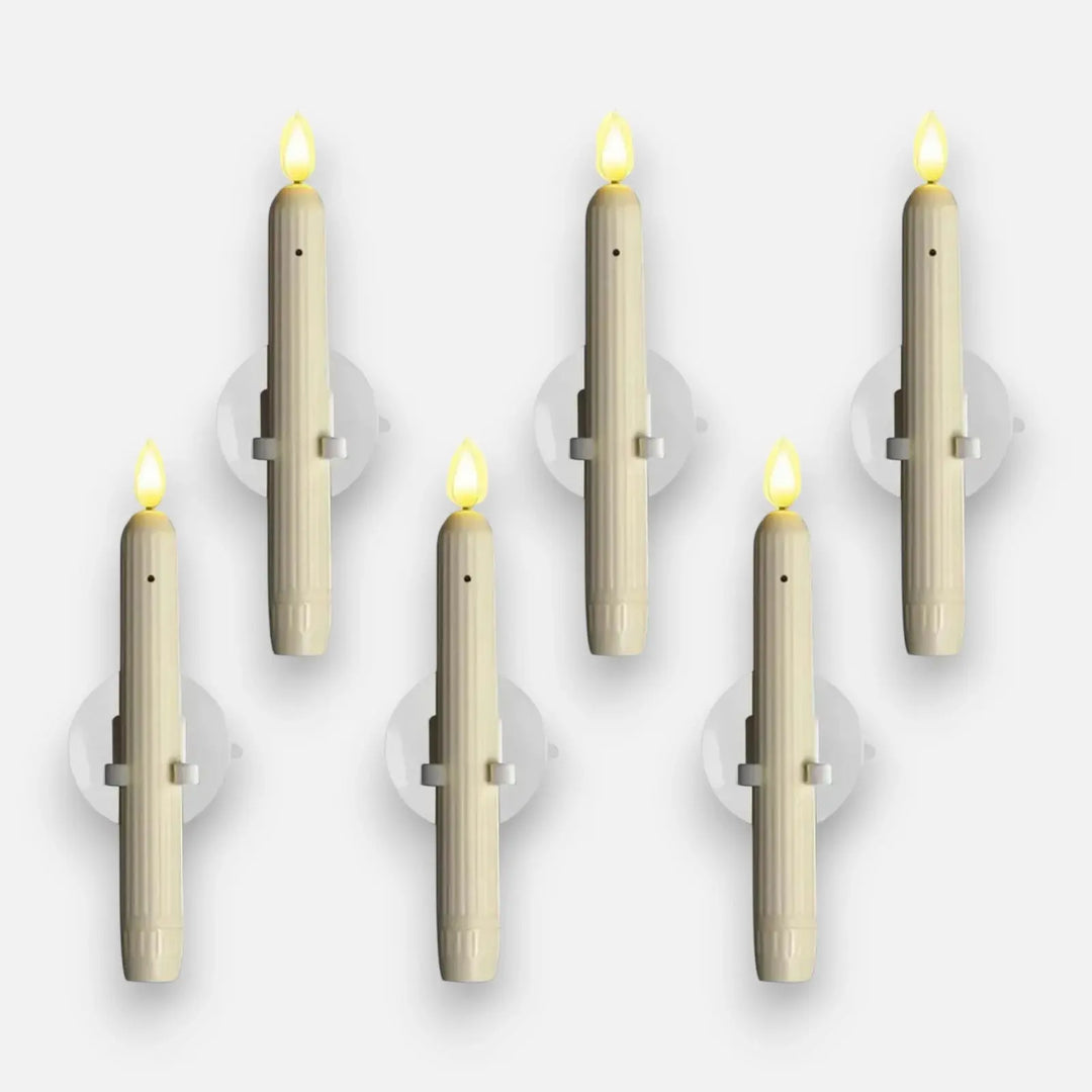 6er-Set LED-Fensterkerzen mit Dämmerungssensor – Realistische, warmweiß flackernde Flamme für gemütliche Abende Mivoza Deutschland